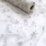 ТНГ69 - Серебряные снежинки на белоснежном еврофатине
