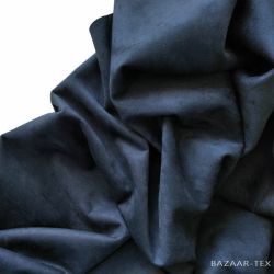 Замша иск. костюмная "Темно- синий" отрез 0.2 м (неровный край)