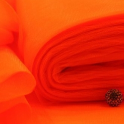 Фатин средней жесткости "Яркий оранжевый" отрез 1.23 м